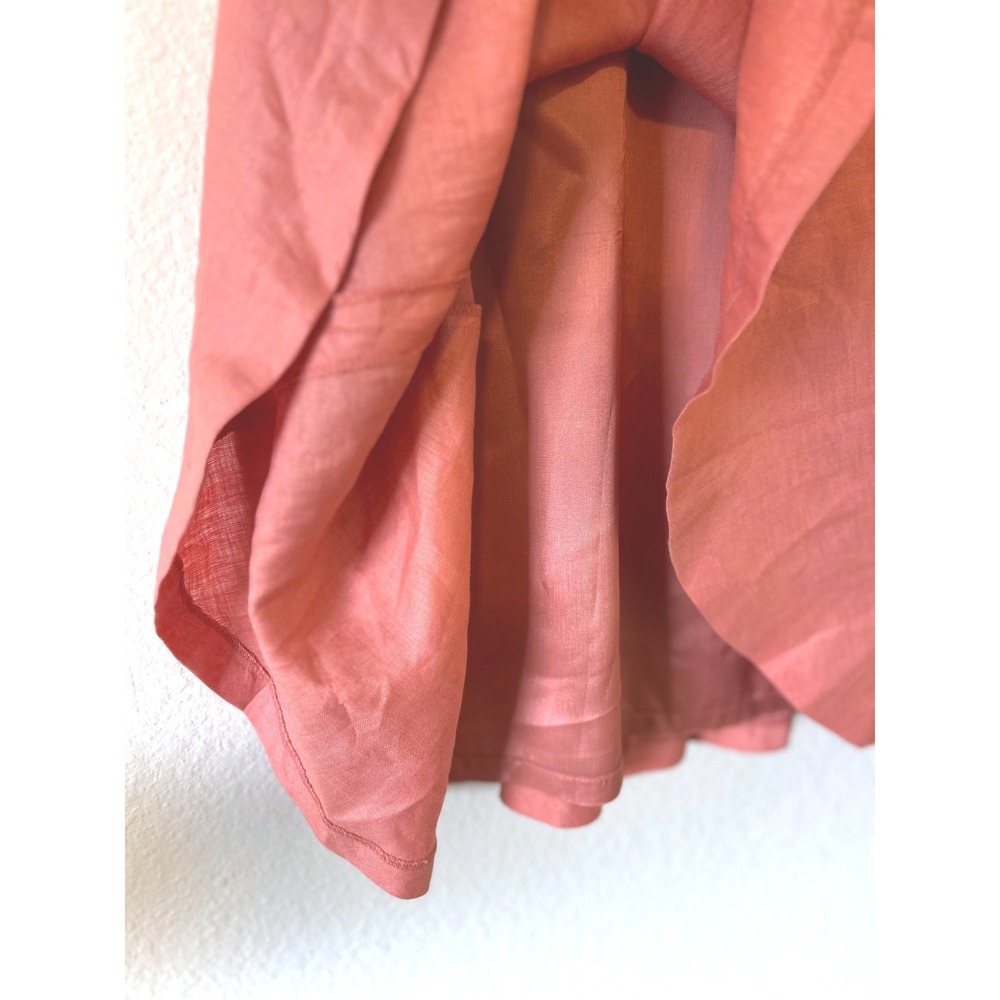 Lagenlook Linen Boho Rafaella Coral 100% Linen Mermaid Midi Skirt Size 10 - Picture 3 of 7